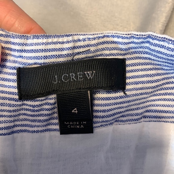 J CREW Spaghetti-strap jumpsuit striped beauchamps linen blue white wide leg 4 - Picture 7 of 14